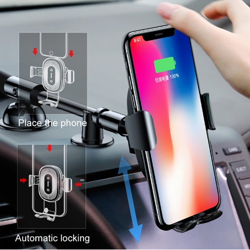 Compatible With QI Wireless Charger Gravity Car Holder