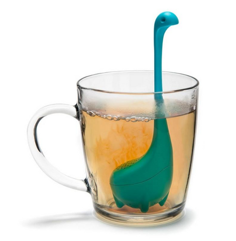 Silicone tea strainer, Loch Ness, water bubble, silicone tea, tea leak