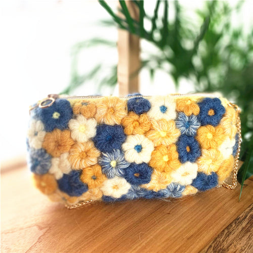 Hand-made Crocheted Edelweiss Parquet Bag