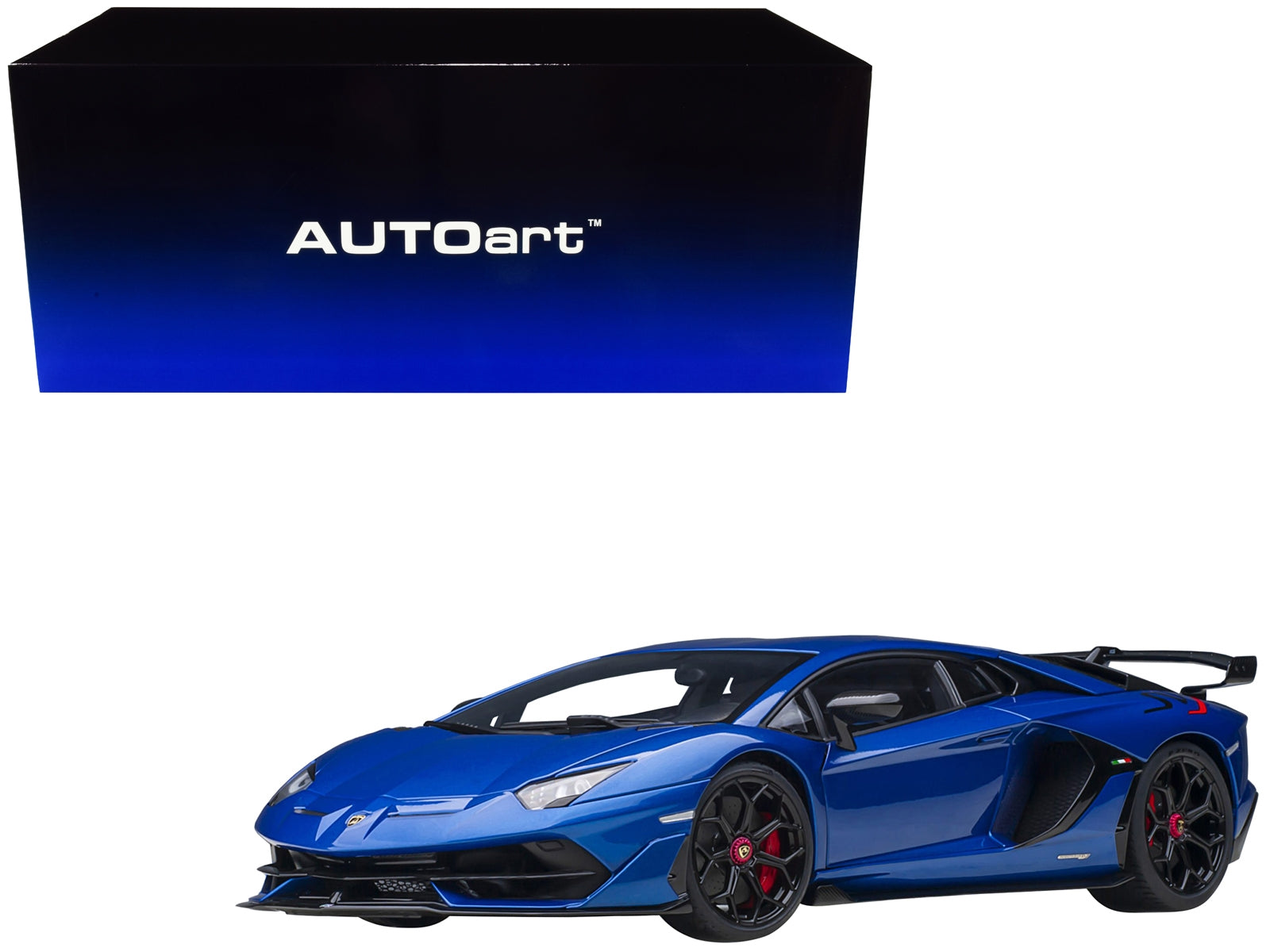 Lamborghini Aventador SVJ Blue Nethuns Metallic 1/18 Model Car by Autoart - Minihomy