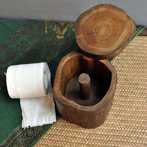 Bathroom KIitchen Toilet Thai Solid Wood Roll Paper Tube