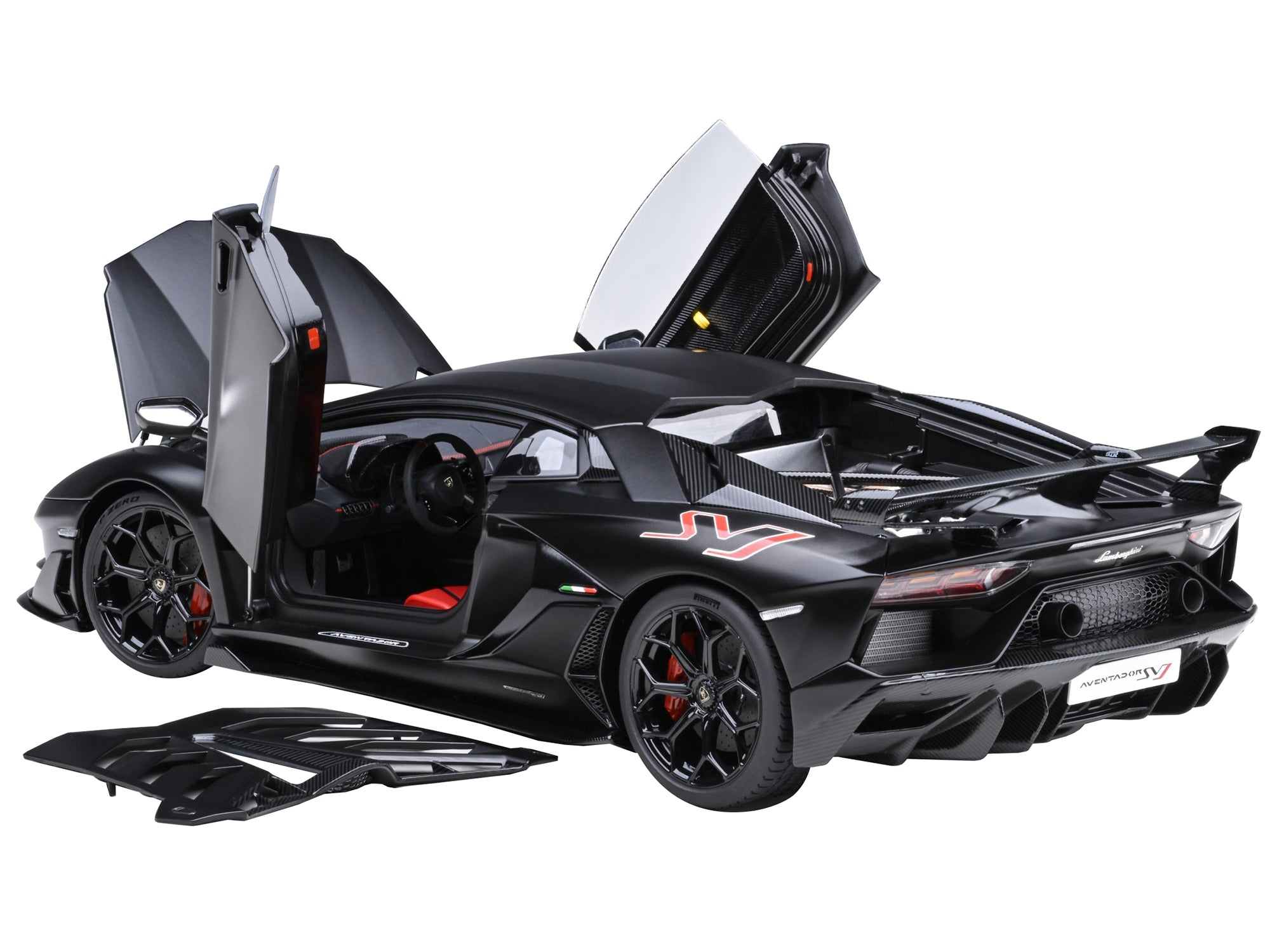 Lamborghini Aventador SVJ Nero Nemesis Matt Black 1/18 Model Car by Autoart - Minihomy