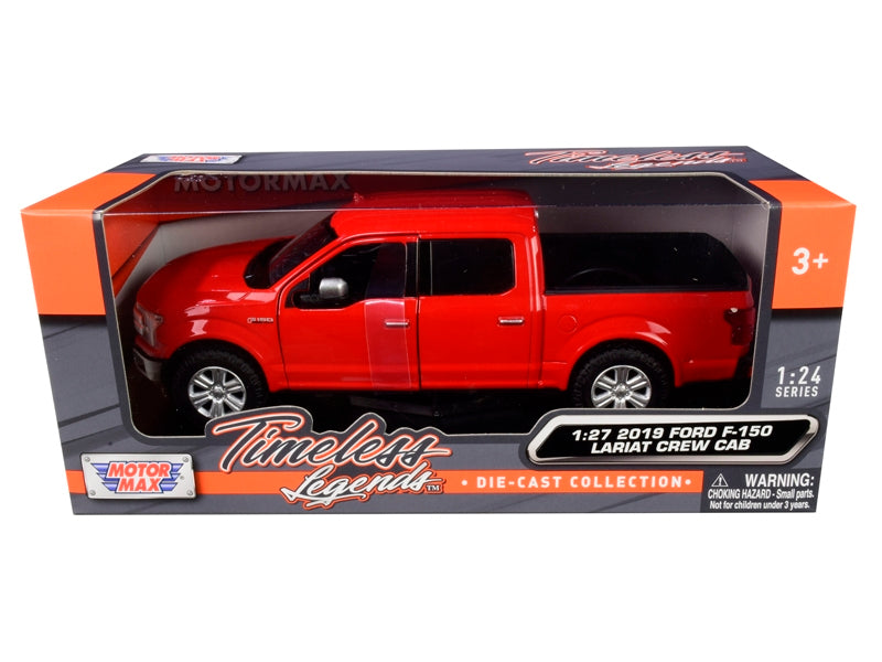 2019 Ford F-150 Lariat Crew Cab Pickup Truck Red 1/24-1/27 Diecast Model Car by Motormax - Minihomy