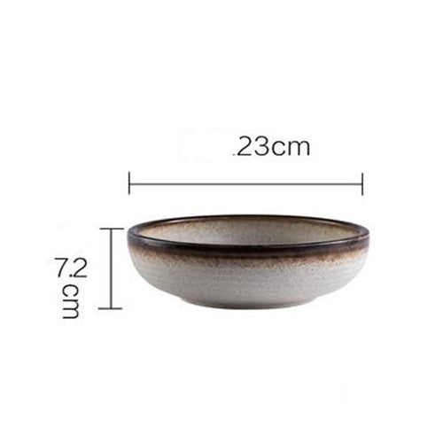 1PC Japanese Style Ceramic Thickened Large Shallow Soup