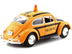 1966 Volkswagen Beetle "Follow Me" Airport Safety Vehicle Yellow with Black Stripes 1/24 Diecast Model Car by Motormax - Minihomy