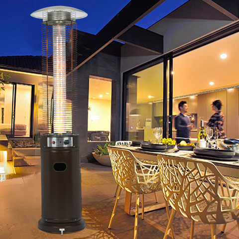 Patio Heater 42,000 BTU Pyrami-d Flame Outdoor Heater Propane Heater With Wheel