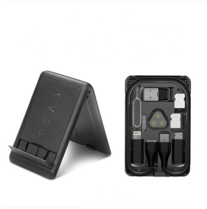 Multifunctional urban survival card data cable storage bag tool card portable finishing package x wireless charger