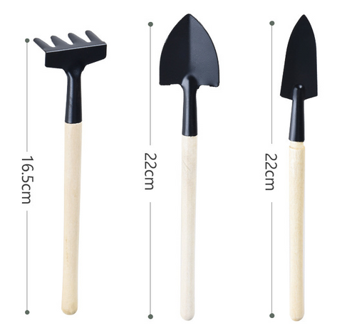 Gardening tools three sets of mini garden tools small shovel plant potted planting manual toys