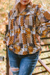 Plus Size Patchwork Balloon Sleeve Blouse - Minihomy