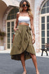 Elastic Waist Ruffled Skirt with Pockets - Minihomy