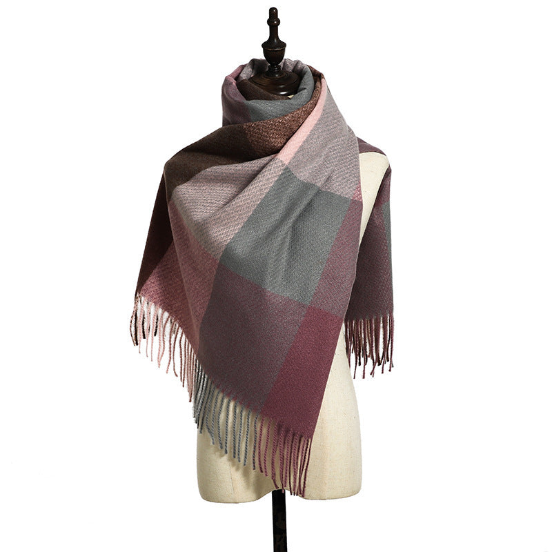 Cashmere Tassel Thickened Cold And Warm Scarf