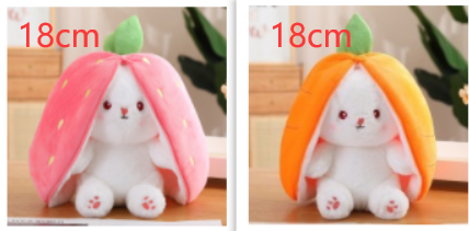 Fruit Transfigured Bunny Plush Toy Cute Carrot Strawberry Turn Into Rabbit Plush Toy