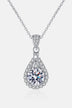 1 Carat Moissanite Teardrop Pendant Chain Necklace - Minihomy