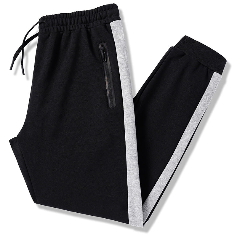 Sports Solid Color Cotton Sweatpants With Drawstring Long Pants