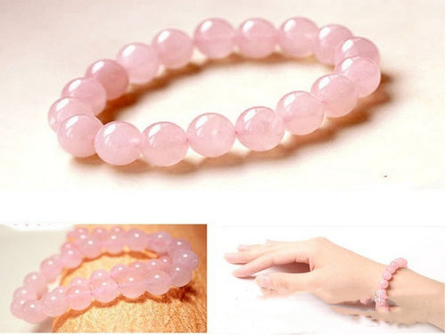Natural Pink Hibiscus Crystal Bracelet for Women