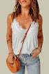 Full Size Lace Trim V-Neck Cami Top - Minihomy