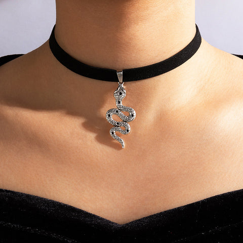 Snake Cobra Chokers Witchy Gothic Grunge Collar Velvet Necklace