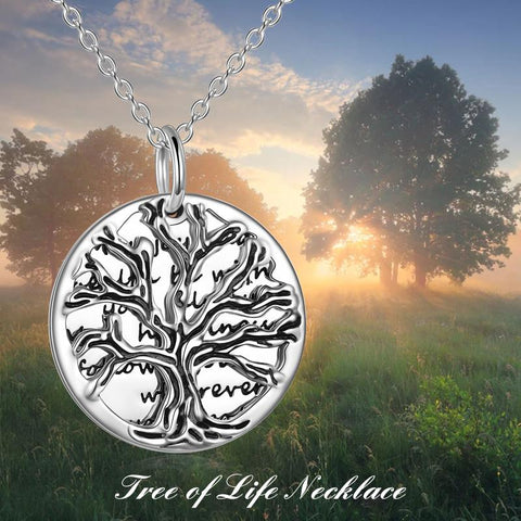 Tree of Life Necklace Sterling Silver Best Wishes to Friend Pendant Jewellery Gifts for Women Men Friends