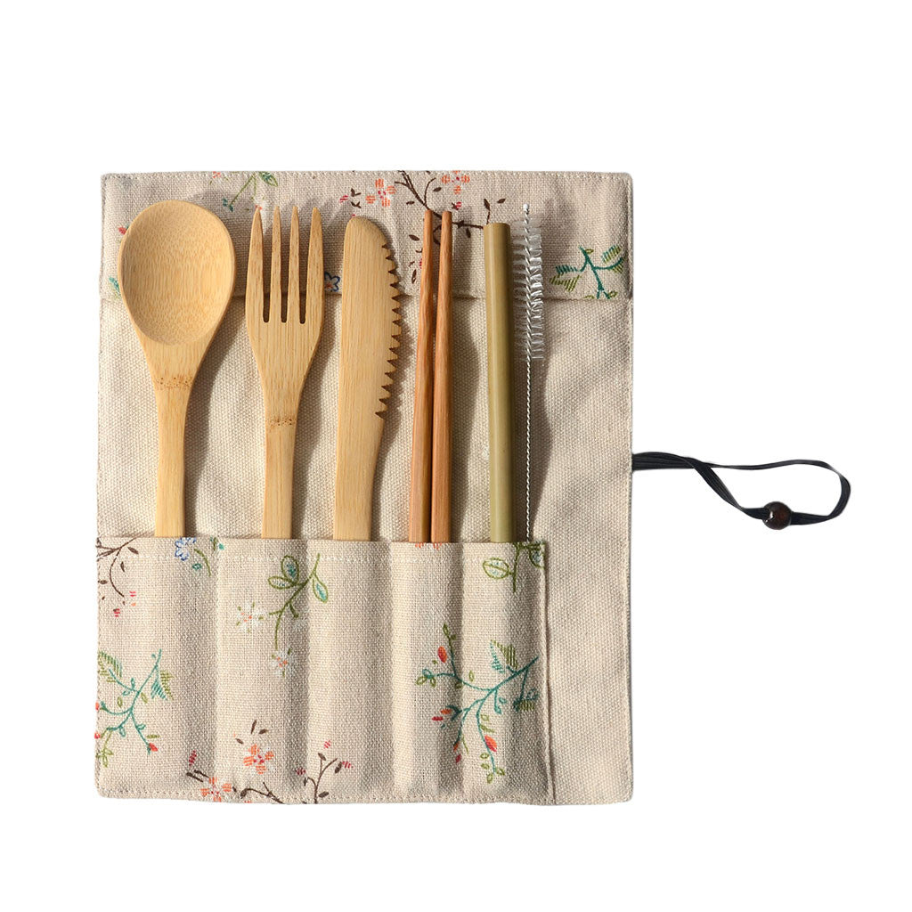 Portable Bamboo Tableware 6-Piece Set - Minihomy