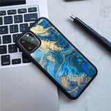 Glass Back Acrylic Back Tpu Soft Side Anti-Slip Pattern Phone Case