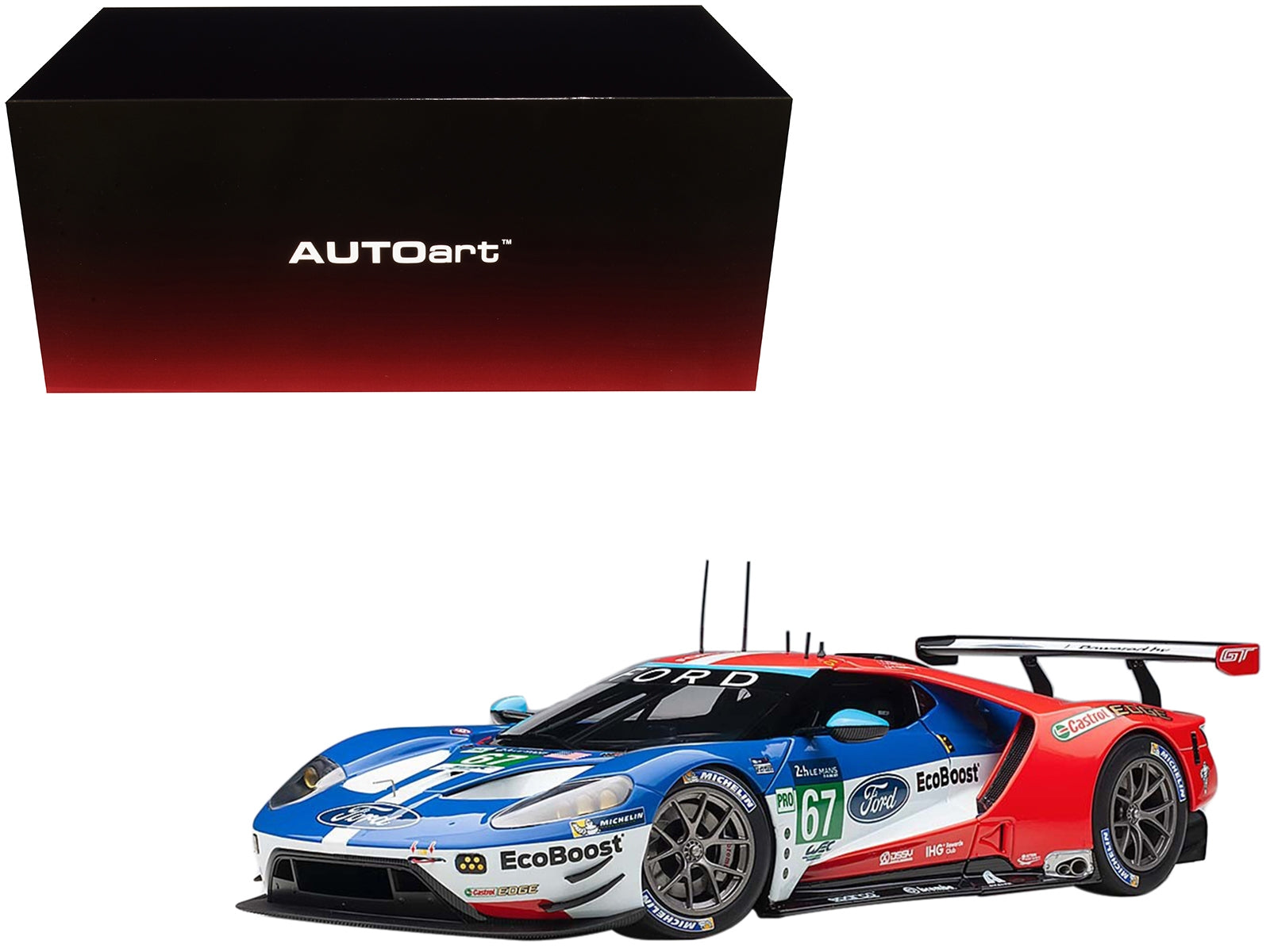 Ford GT #67 Harry Tincknell - Andy Priaulx - Pipo Derani "Ford Chip Ganassi Team UK" 24H Le Mans (2017) 1/18 Model Car by Autoart - Minihomy