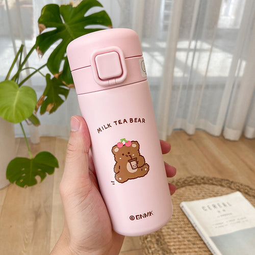 Square buckle bear bounce cover thermos cup