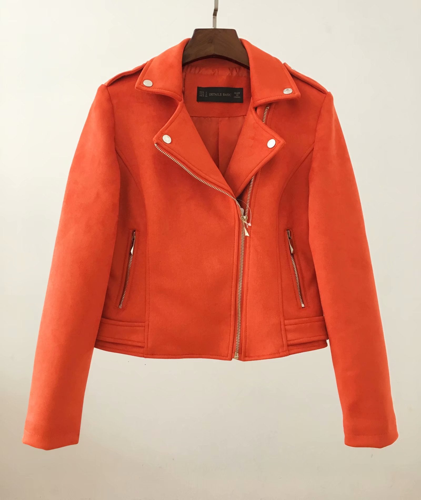 Slim Short Leather Jacket Deerskin Women