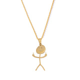 Funny Doodle Necklace Hip Hop Smiley Stick Figure Pendant Hand Gesture Middle Finger Necklaces