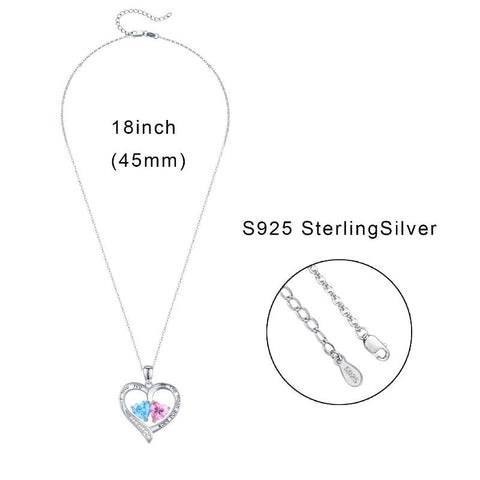 Sterling Silver I Love You to The Moon and Back Opal Moon and Star Heart Necklace  Jewelry