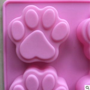 Six even puppy footprints silicone cake mold 6 even cat claws handmade soap mold high temperature cake mold cold soap
