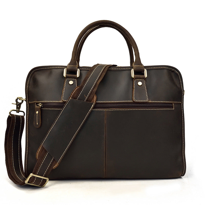 Men's Crazy Horse Leather Retro Commuter Business Bag