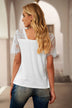 Side Lace V Neck T-Shirt - Minihomy