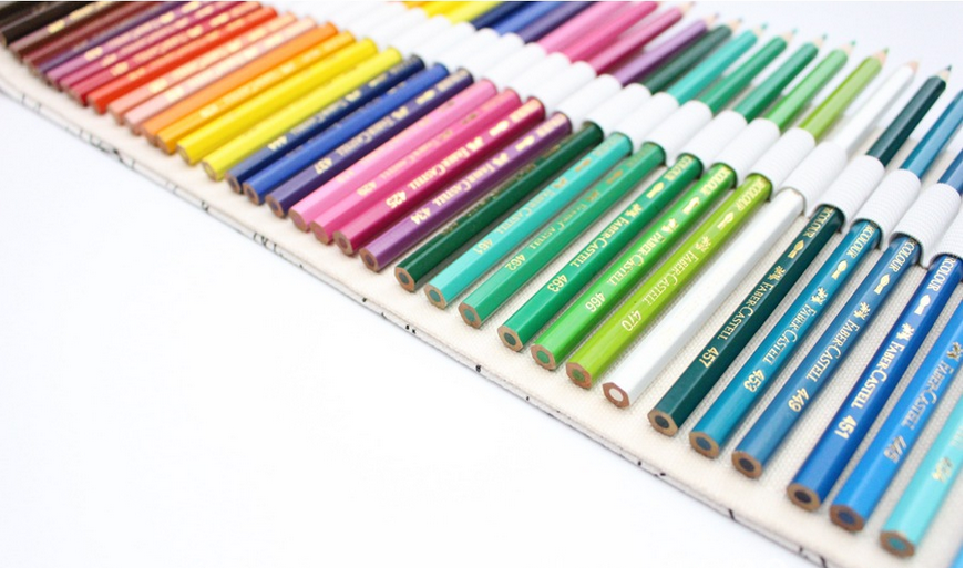Holes Big Capacity Pencil Case School Canvas Roll Pouch Colored Pencils Box Constellation Sketch Brush Pen Bag - Minihomy