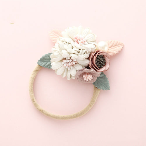 Pearl Flower Headband For Girls Newborn Baby Elastic Princess Hair bands