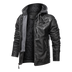 Biker Hooded Men Faux Leather Jackets - Minihomy