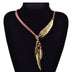 3 Colors Black Rope Multilayer Feather Leaf Tassels Pendant Necklace - Minihomy