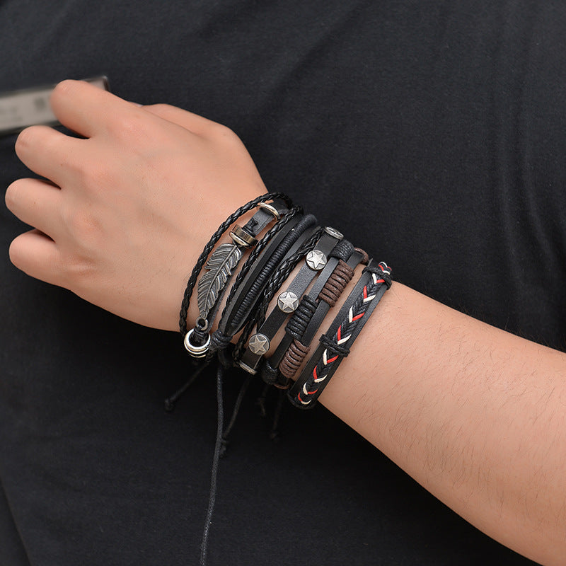 Multilayer Leather Bracelet  For Men