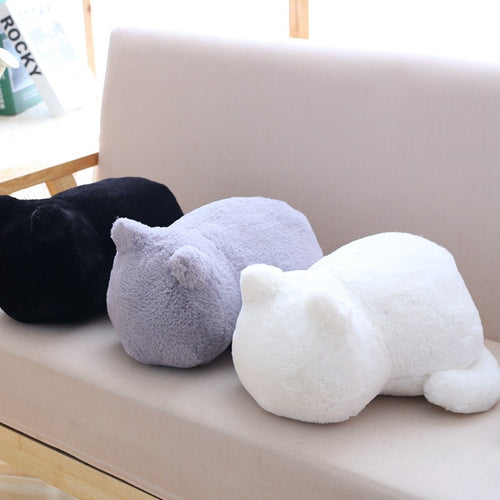 Pure Color Back Cat Plush Doll Fashion Cute Stuffed Animal Simple Plush Toy Room Decorations Girlfriends Birthday Holiday Gifts