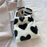 Love Heart Shoulder Bags Plush For Women