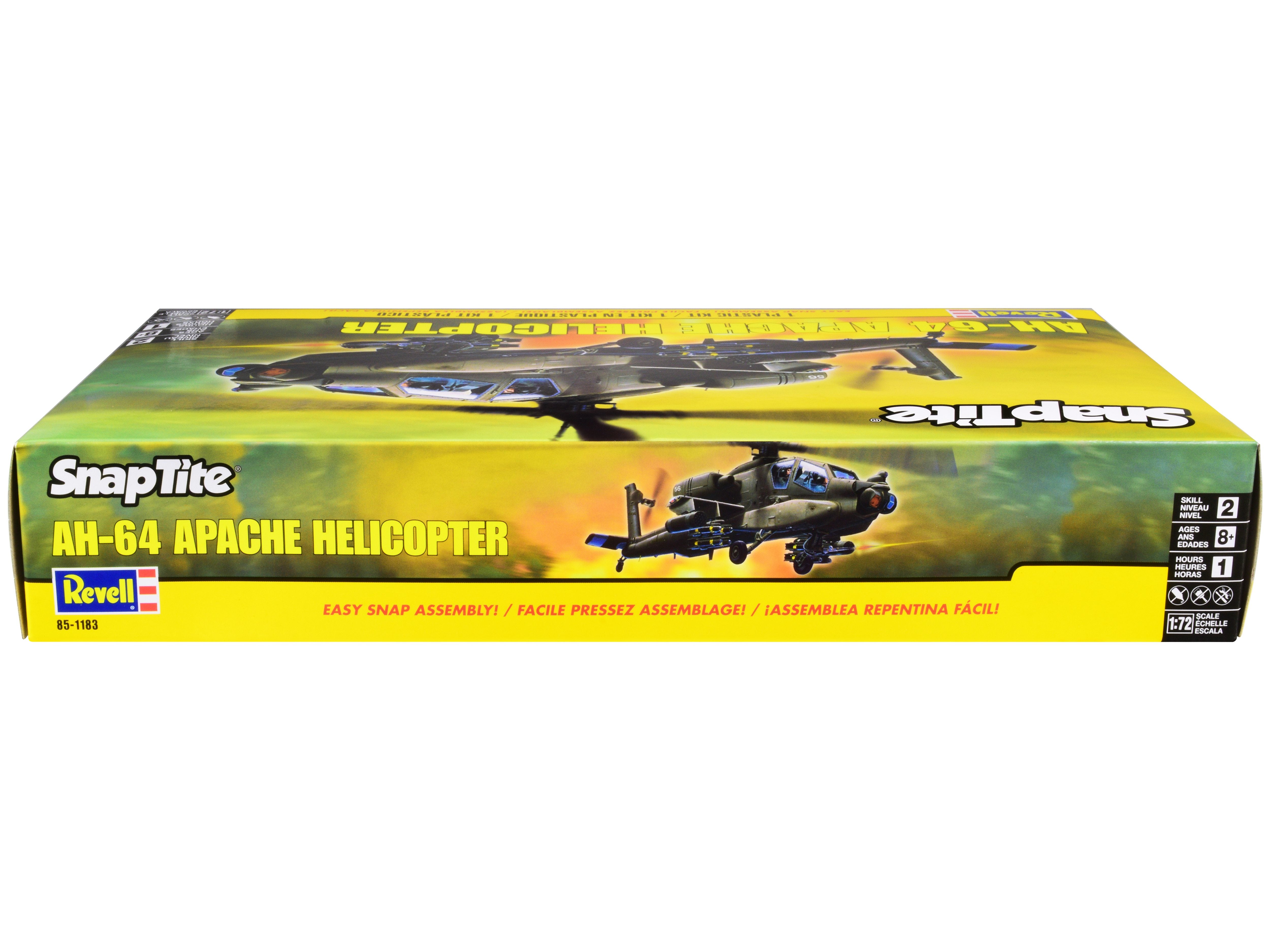 Level 2 Snap Tite Model Kit AH-64 Apache Helicopter 1/72 Scale Model by Revell - Minihomy