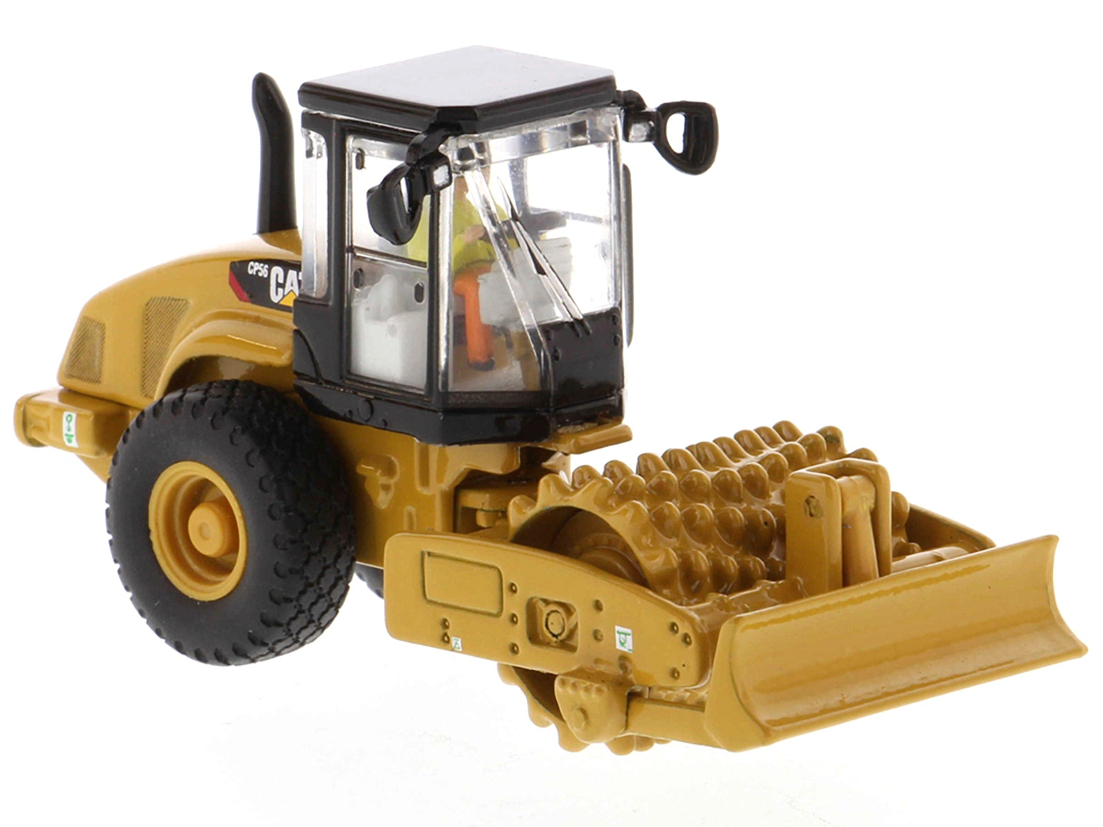 CAT Caterpillar CS56 Padfoot Drum Vibratory Soil Compactor with Operator "High Line" Series 1/87 (HO) Scale Diecast Model by Diecast Masters - Minihomy