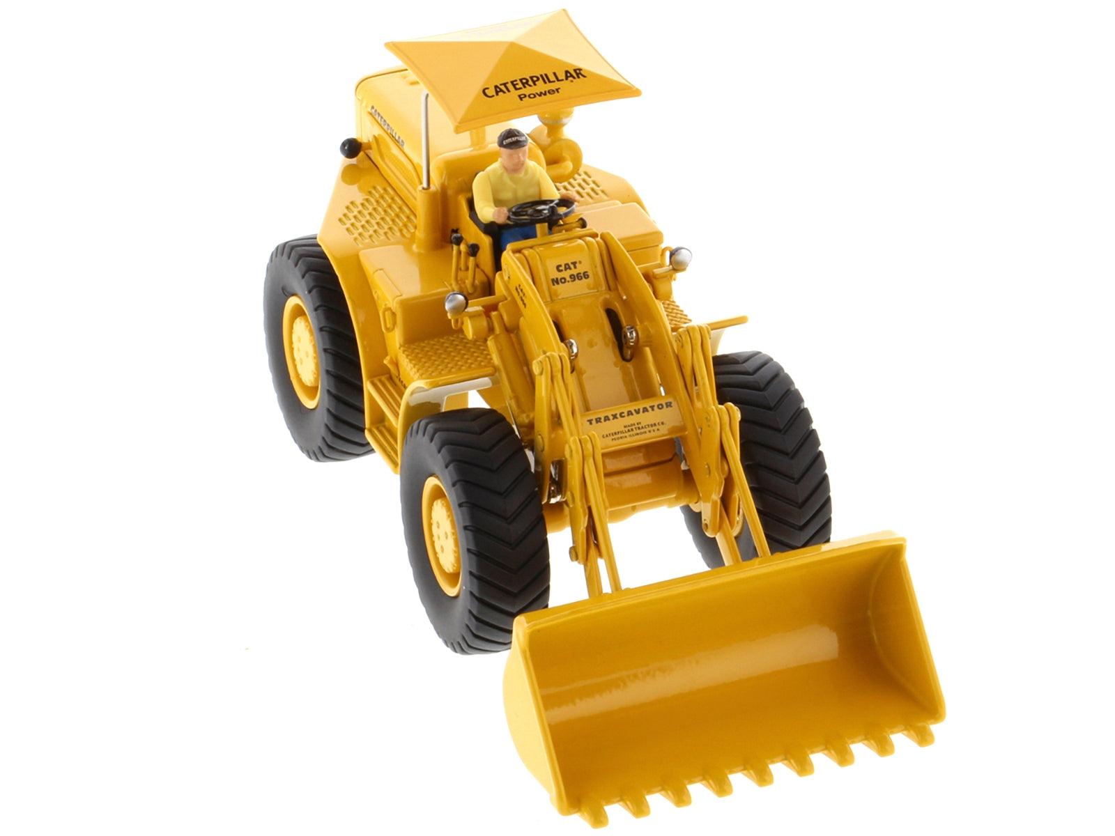 CAT Caterpillar 966A Wheel Loader Yellow with Operator "Vintage Series" 1/50 Diecast Model by Diecast Masters - Minihomy