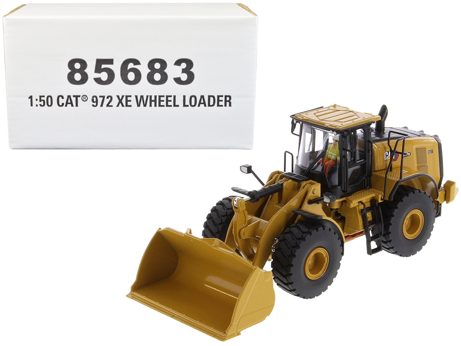 CAT Caterpillar 972 XE Wheel Loader Yellow with Operator "High Line Series" 1/50 Diecast Model by Diecast Masters - Minihomy