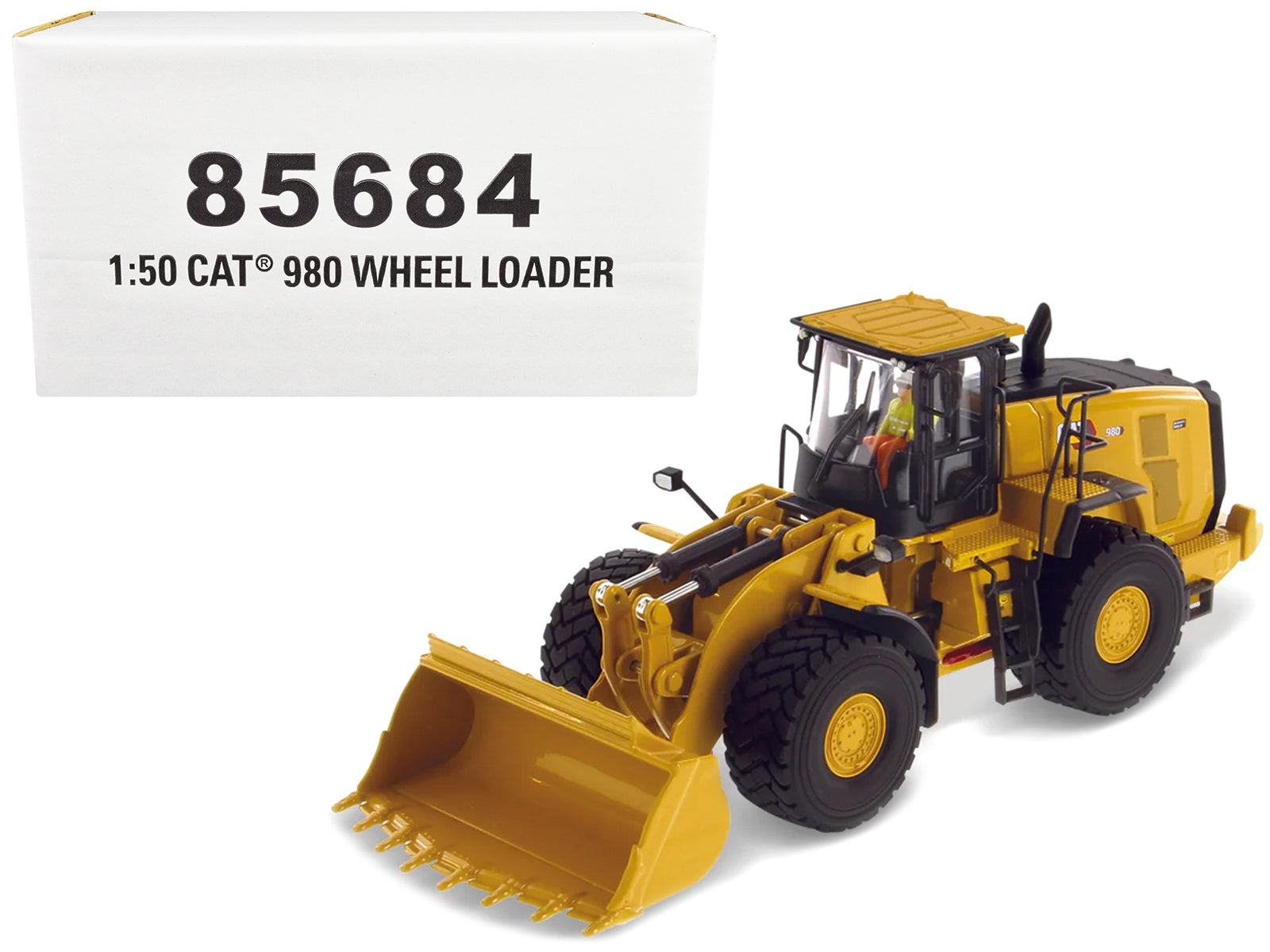 CAT Caterpillar 980 Wheel Loader Yellow with Operator "High Line Series" 1/50 Diecast Model by Diecast Masters - Minihomy