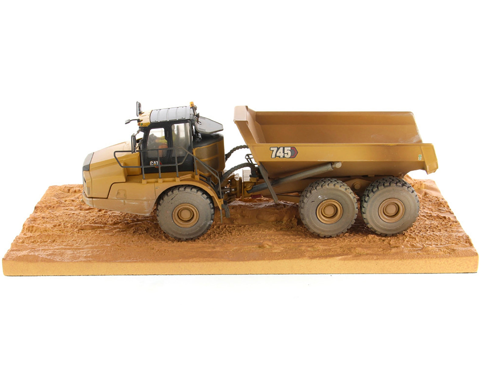 CAT Caterpillar 745 Articulated Truck with Operator (Dirty Version) "Weathered" Series 1/50 Diecast Model by Diecast Masters - Minihomy