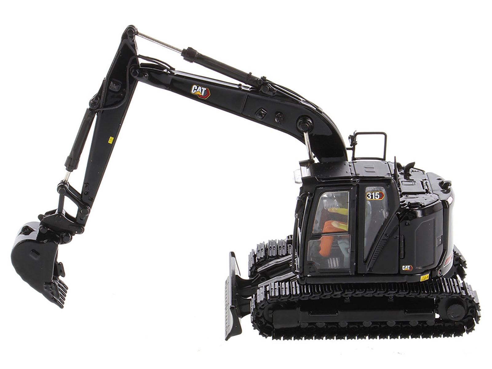 CAT Caterpillar 315 Track Type Hydraulic Excavator Special Black Finish with Operator "High Line" Series 1/50 Diecast Model by Diecast Masters - Minihomy