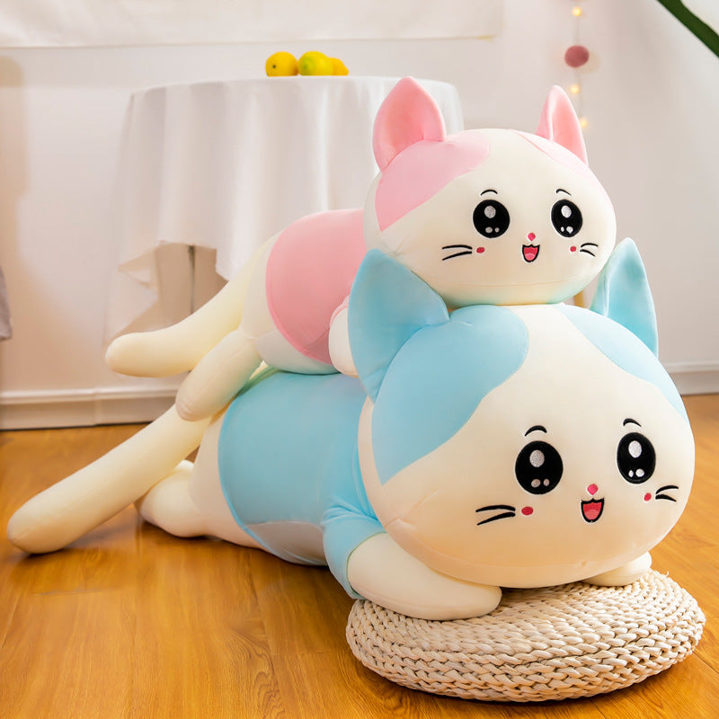 Cute Cat Plush Toy Sofa Cushion Long Throw Pillow