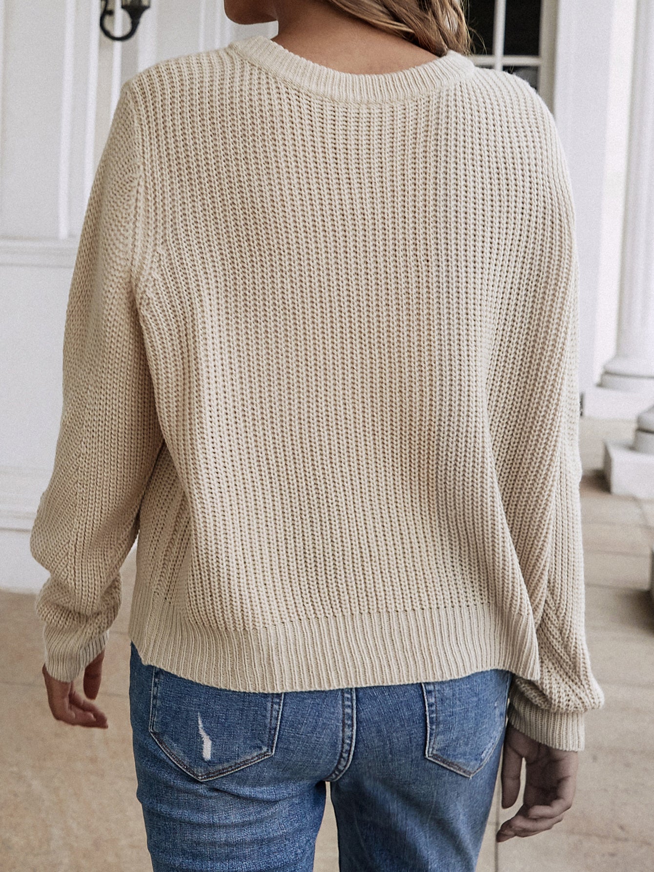 Button Down Rib-Knit Reversible Sweater - Minihomy