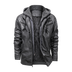 Biker Hooded Men Faux Leather Jackets - Minihomy