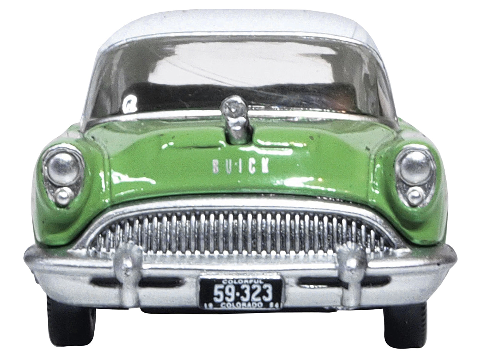 1954 Buick Century Estate Wagon Willow Green and White 1/87 (HO) Scale Diecast Model Car by Oxford Diecast - Minihomy